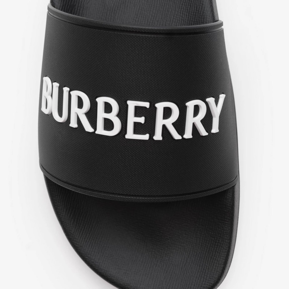 ✅ “Burberry” Logo Detail Two-tone Pool Slides Rubber - Picture 3 of 6